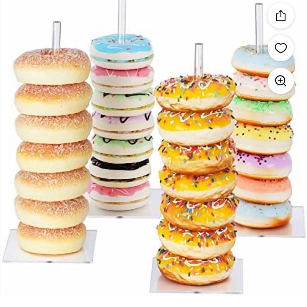 Acrylic Donut or Bagel Stands, 6 total